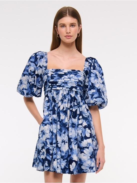 Abercrombie & Fitch Dresses & Skirts - Abercrombie & Fitch The A&F Emerson Poplin Puff Sleeve Mini Dress Size Small